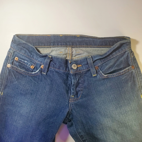 LUCKY BRAND Vintage 90's Lil' Maggie Low Rise Flare Button Fly Denim Jeans Sz 25 - Picture 4 of 15